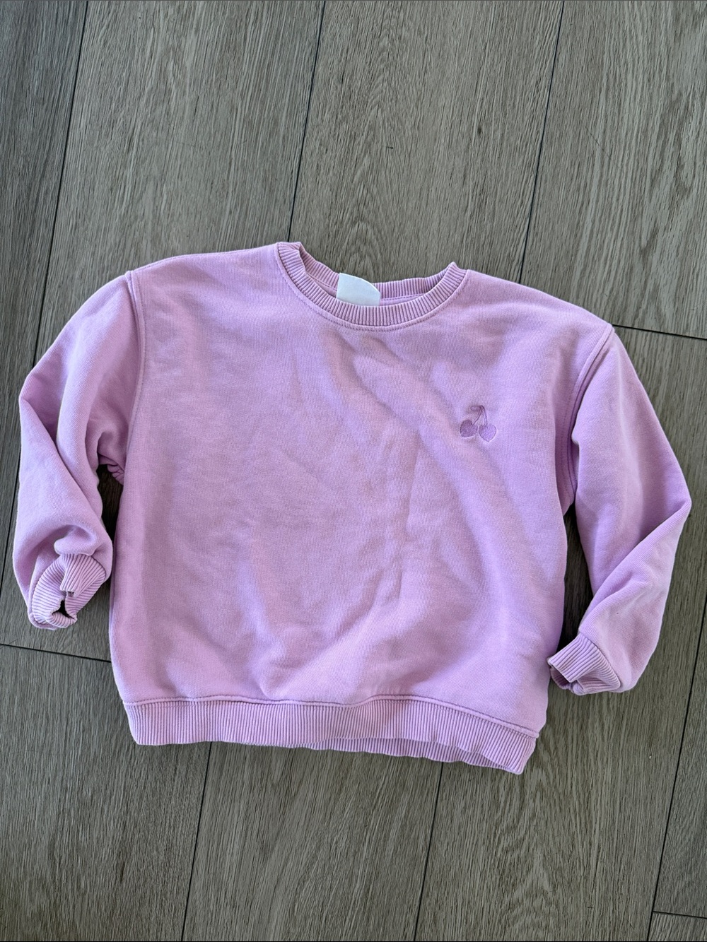 Zara embroidered cherry hearts crewneck sweatshirt size 3-4 years